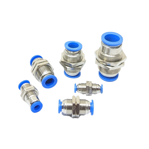 Pneumatic Fittings - Bulkhead Union 4mm/6mm/8mm/10mm/12mm/14mm/16mm -  Industrial eStores