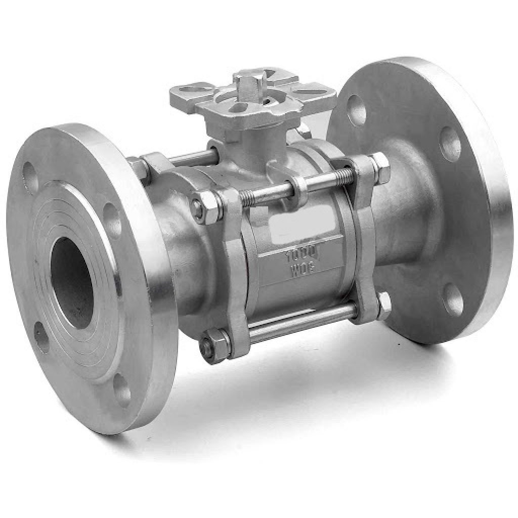 Uflow SS304 3PCS ISO Pad Ball Valve Bare Stem Flanged End Ball Valve Industrial eStores