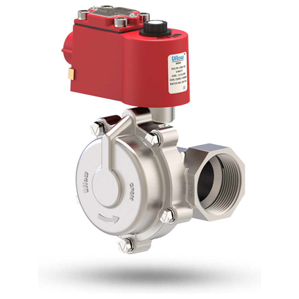 Uflow 2 Inch 2/2 Way Steam Solenoid Valve Pilot Operated Piston Type