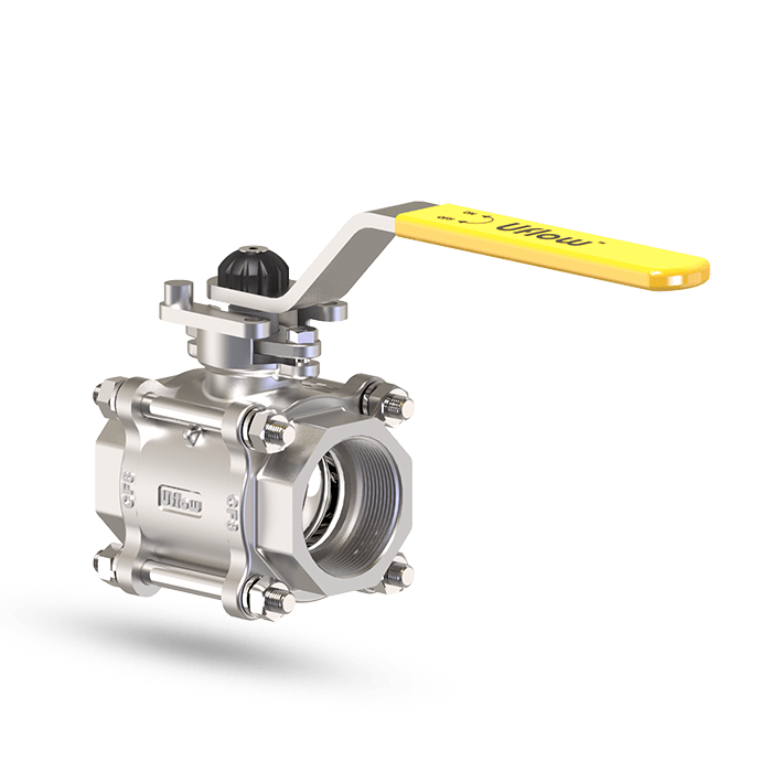 Uflow SS304 3PCS Ball Valve Manually Operated Screwed End Ball Valve