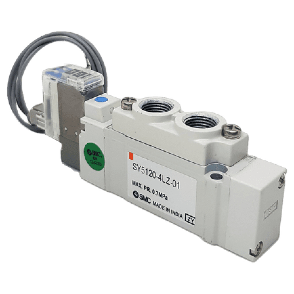 SMC SY51204LZ01 Pneumatic Single Solenoid Valve 1/8"x5/2 Way 220V AC