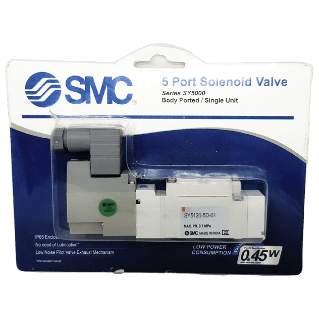 SMC SY51205D01 Pneumatic Single Solenoid Valve 1/8"x5/2 Way 24V DC