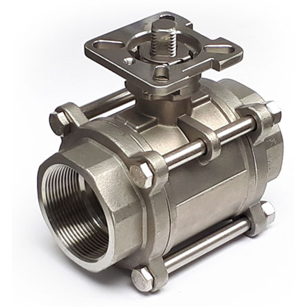 Uflow SS304 3PCS ISO Pad Ball Valve Bare Stem Screwed End Ball Valve Industrial eStores