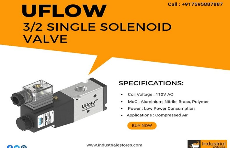 Uflow 3 by 2 Single Solenoid Valve