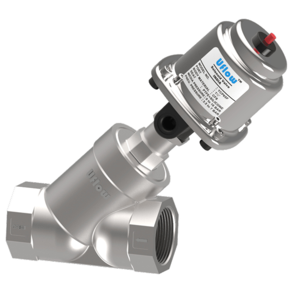 Uflow 2 Inch Angle Seat Valve 2 Inch Y Type Pneumatic Control Valve
