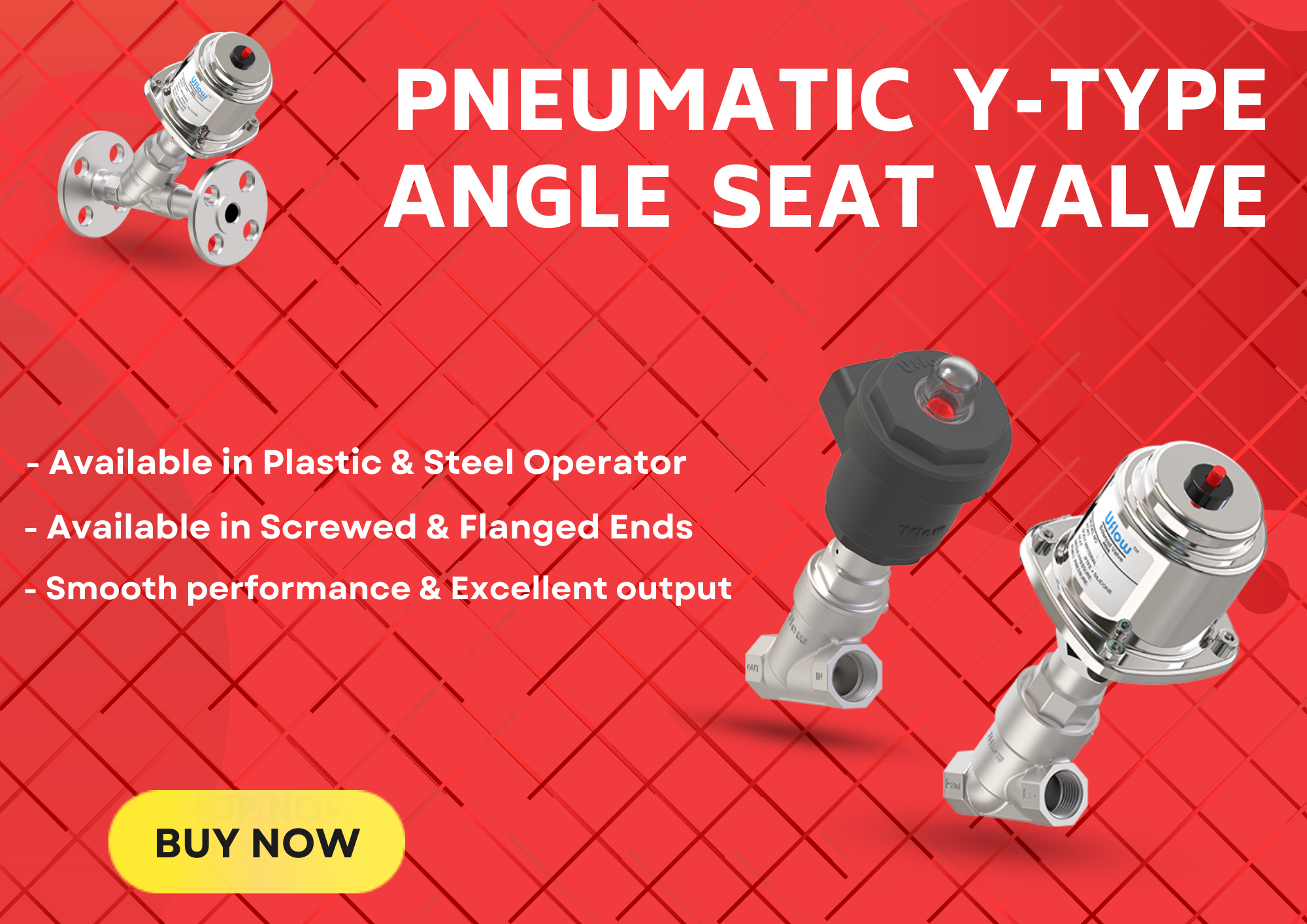 pneumatic y type angle seat valve